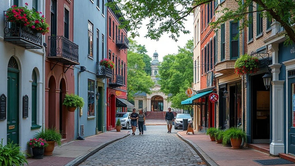 charming park and architecture