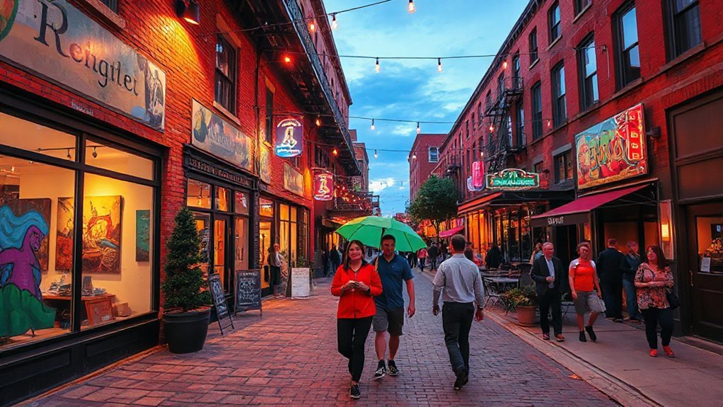 colorful murals and nightlife