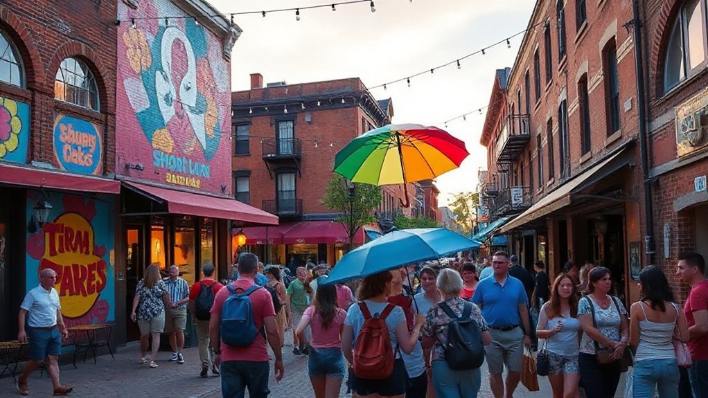 colorful murals and pretzels