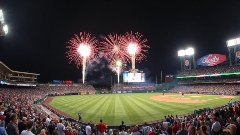 independence day baseball fireworks