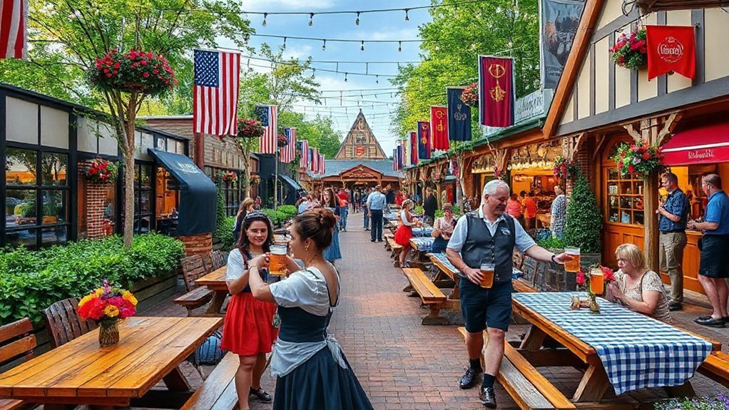 lively street fair atmosphere