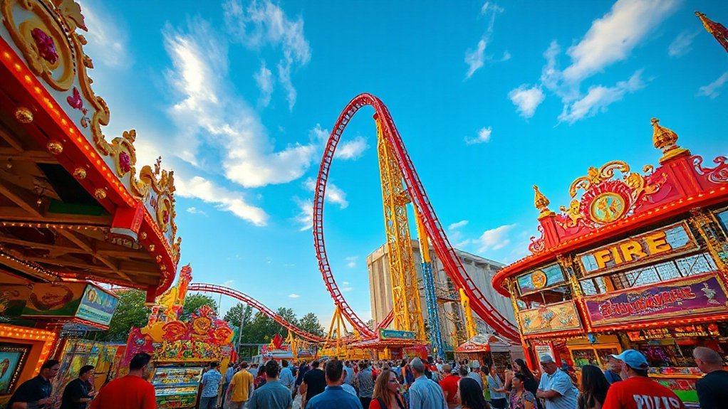 midway rides and excitement