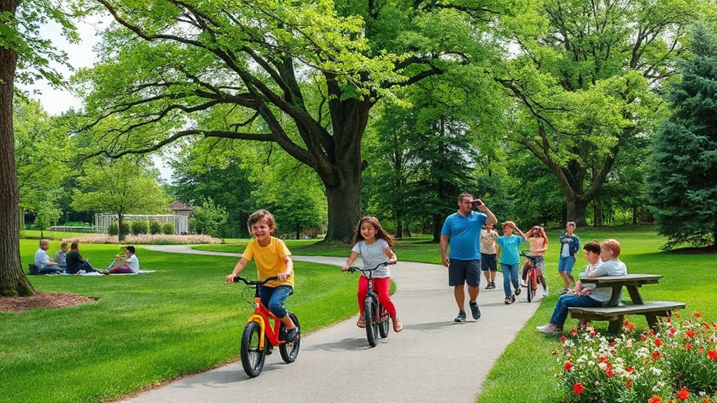 nature trails and playgrounds