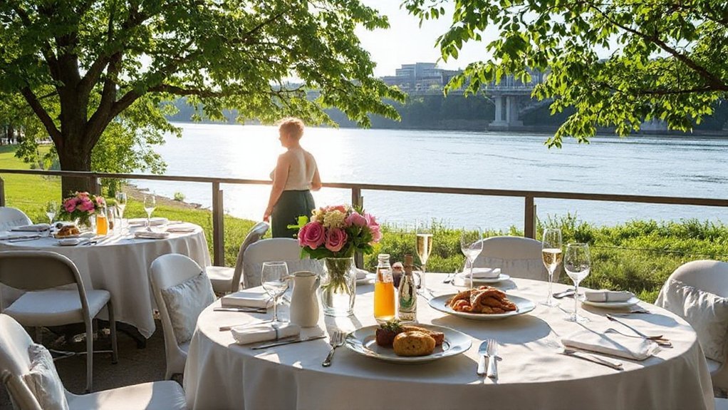 riverside dining with views