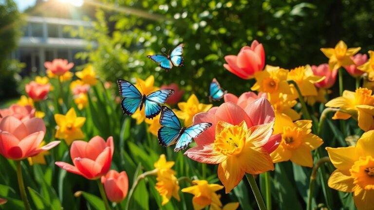 spring blooms and butterflies