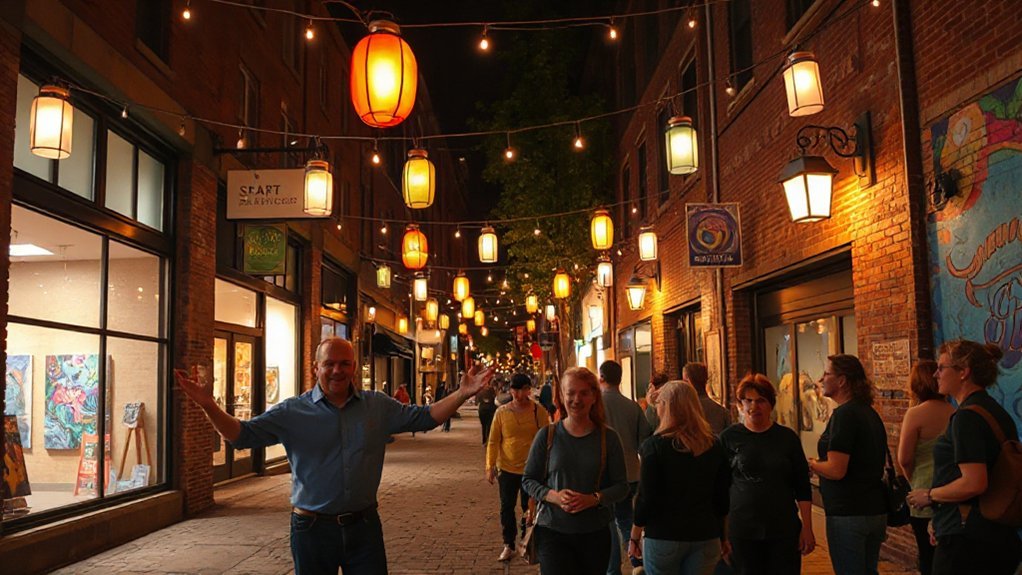 vibrant art filled neighborhood stroll