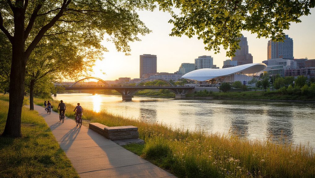 riverfront green space along scioto